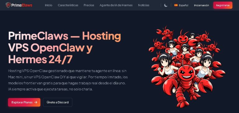 PrimeClaws - Hosting VPS gestionado para agentes IA OpenClaw 24/7