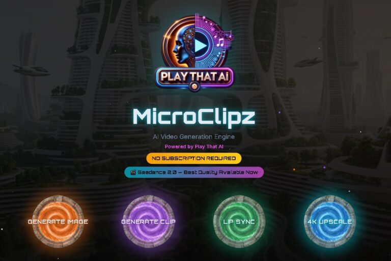 MicroClipz - Plataforma de generación de videos con IA usando Seedance 2.0 sin necesidad de suscripción mensual.