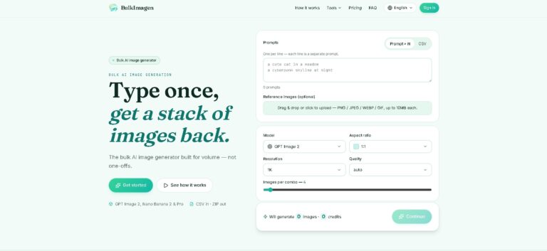 BulkImagen - Generador de imágenes en masa con IA a partir de prompts y CSV