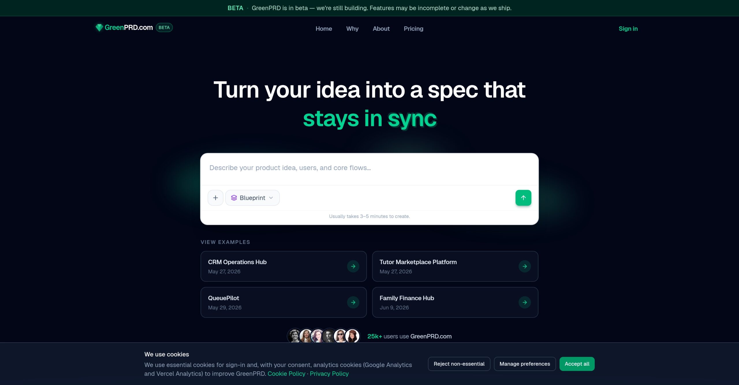 GreenPRD - Plataforma para crear especificaciones de producto sincronizadas con IA y código