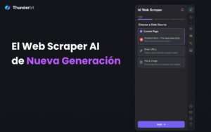 Thunderbit - Plataforma para extraer datos de sitios web y PDFs con IA en solo 2 clics, exportando a Google Sheets