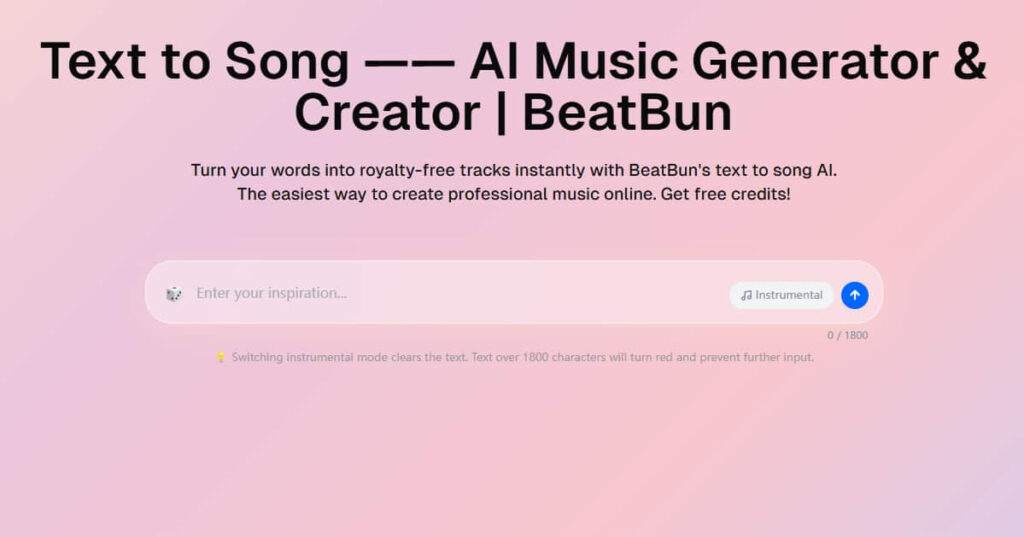 BeatBun - Generador de música con IA que convierte texto en canciones completas