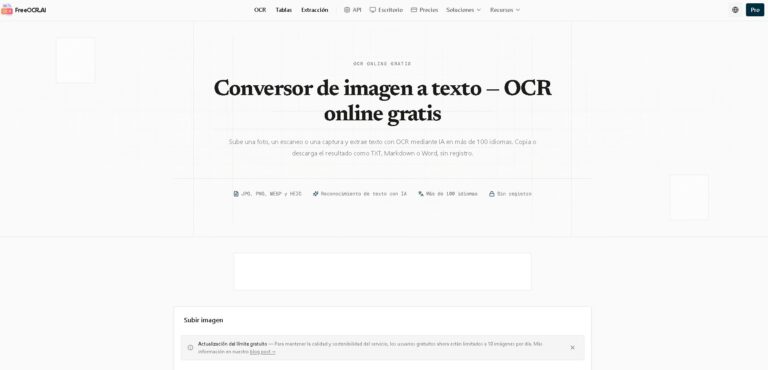 FreeOCR.AI - Conversor gratuito de imagen a texto con inteligencia artificial