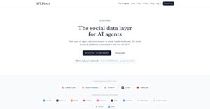 API Direct - Servidor MCP que conecta agentes de IA con datos en tiempo real de redes sociales y noticias.