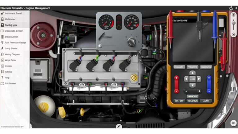 Electude Simulator - Simulador profesional de motores y diagnóstico automotriz con ECU, sensores y osciloscopio