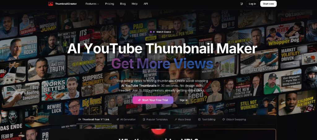 ThumbnailCreator - Generador de thumbnails para YouTube con IA que aumenta el CTR y las vistas