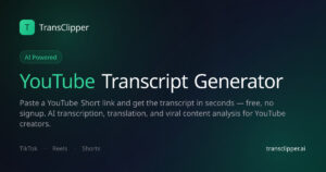 TransClipper - Plataforma para generar transcripciones de videos y analizar videos virales con IA, generando ganchos y analizando patrones