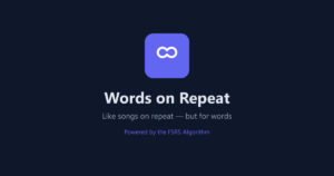 Words on Repeat - Herramienta IA para crear barajas de vocabulario a partir de vídeos, PDFs y artículos con repetición espaciada