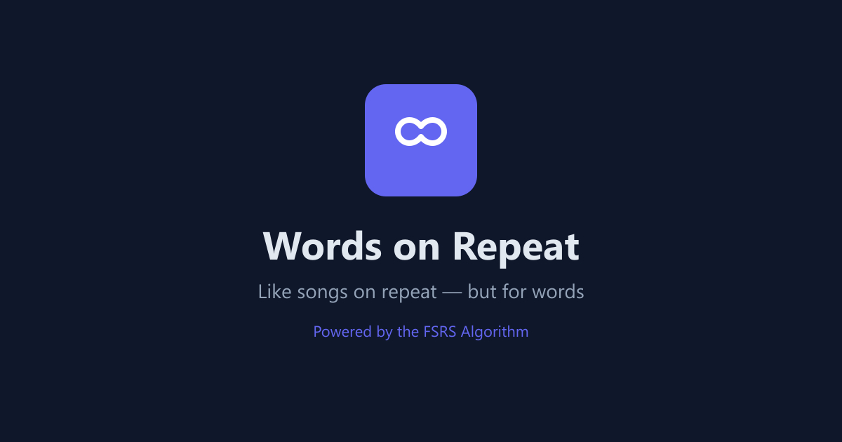 Words on Repeat - Herramienta IA para crear barajas de vocabulario a partir de vídeos, PDFs y artículos con repetición espaciada