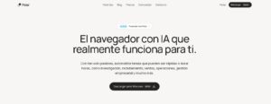 Página principal de PolarBrowser.com mostrando su interfaz de navegador de IA que automatiza tareas de investigación, ventas, recruiting y ops