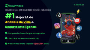 WayinVideo - Plataforma de vídeo con IA para crear clips automáticos, subtítulos y reencuadre para Shorts, Reels y TikTok