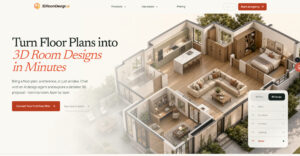3DRoomDesign.ai - Agente de IA que convierte planos de planta en diseños de habitaciones 3D editables y compartibles con clientes sin instalar software