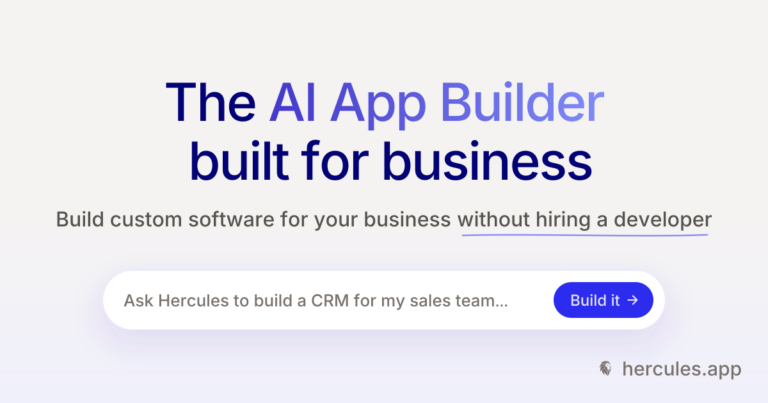 Hercules - Constructor de aplicaciones empresariales con IA: describes el software en el chat y despliegas web o móvil con backend y base de datos incluidos