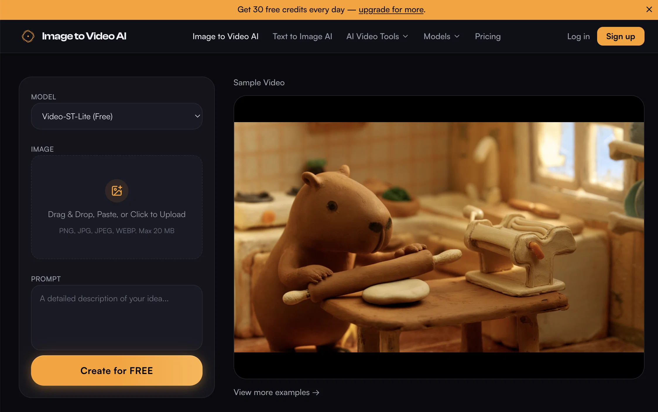 Image to Video AI - Generador online que convierte imágenes PNG o JPG en vídeos con IA mediante prompts de movimiento y créditos diarios gratuitos