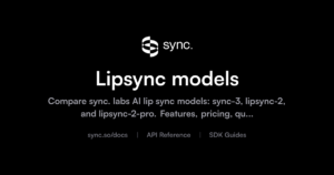 Sync.so - Plataforma de lipsync inteligente con modelo Sync-3, control por frames, API y precios por segundo de vídeo generado