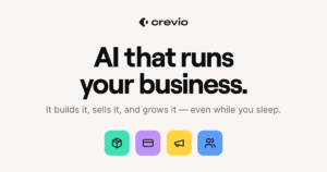 Crevio plataforma de IA para construir web, productos y operar un negocio digital con planes gratis y de pago