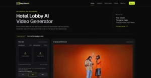 EasyVideoAI - Generador de vídeo Hotel Lobby AI con dos retratos de adultos y restauración del audio original del clip de rendimiento.