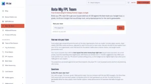 FPL Cat Rate My Team - Herramienta gratuita con IA para valorar plantillas de Fantasy Premier League sobre 100 y sugerir transferencias