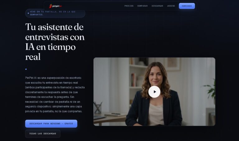 PiriPiri AI - Asistente de entrevistas con IA en tiempo real como capa privada en el escritorio, sin aparecer al compartir pantalla